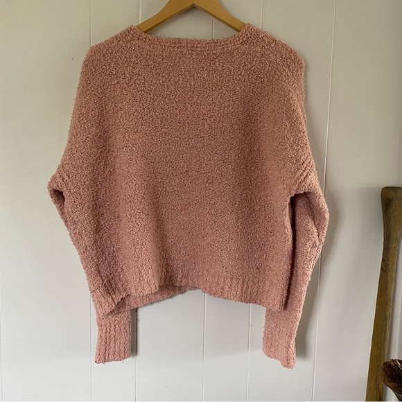 Free People Finders Keepers Sweater Peach Pink Knobby Knit Slouchy Textured - Picture 9 of 13